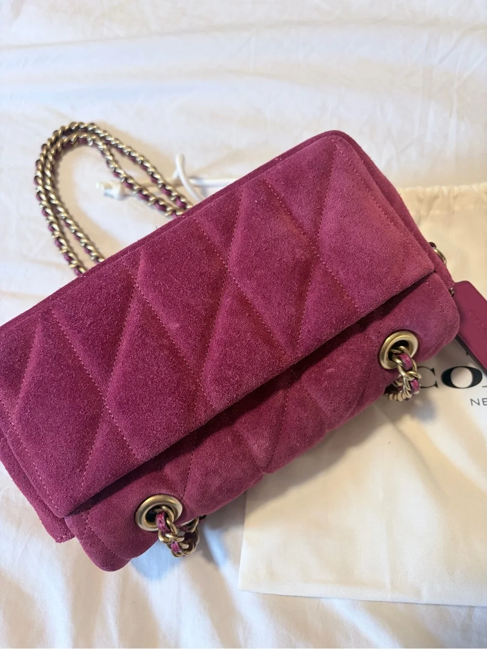 Coach Quilted Tabby 20 in Fuschia
